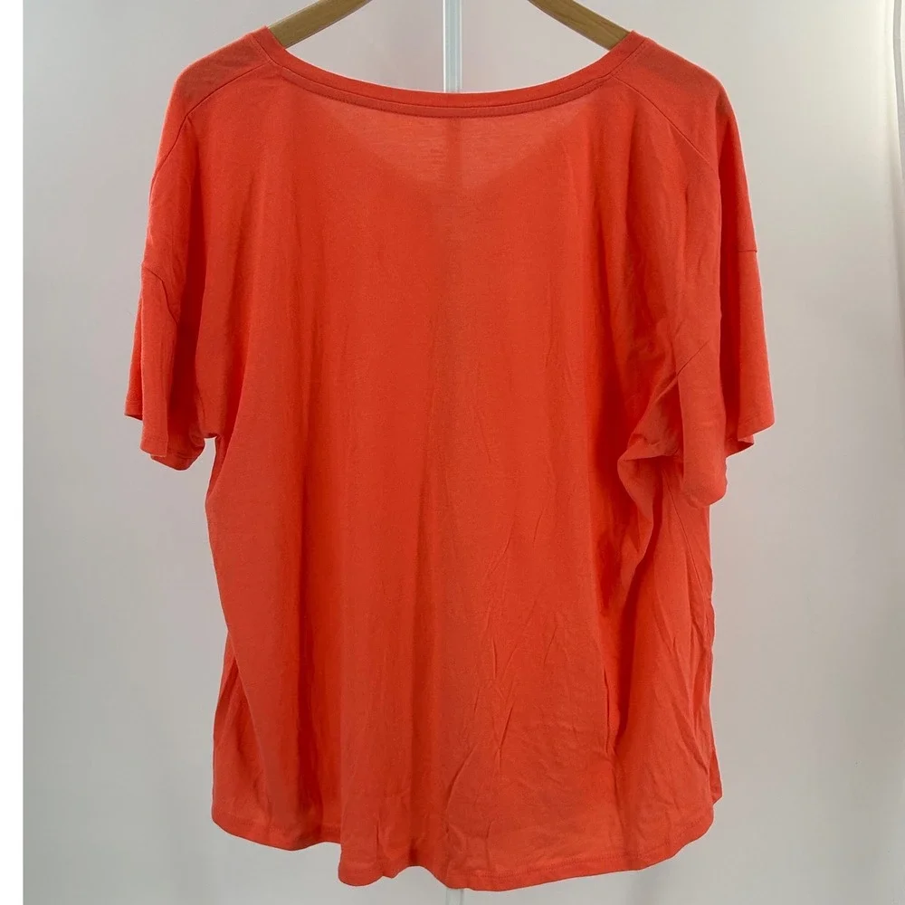 Secret‎ Treasures Good Karma Only V-Neck Sleep Shirt Orange 2X 18W-20W TZ30330SB
